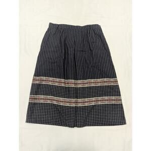 Panther Womens Vtg Wool Blend MIDI Skirt Sz S/M Patterned Preppy Retro 70s